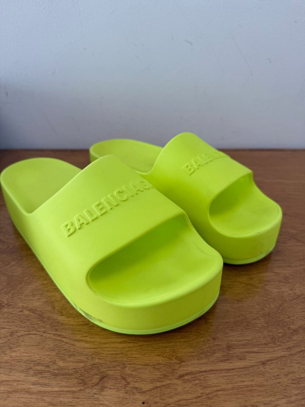 Balenciaga Platform Slides | Acid Lime | EU 41